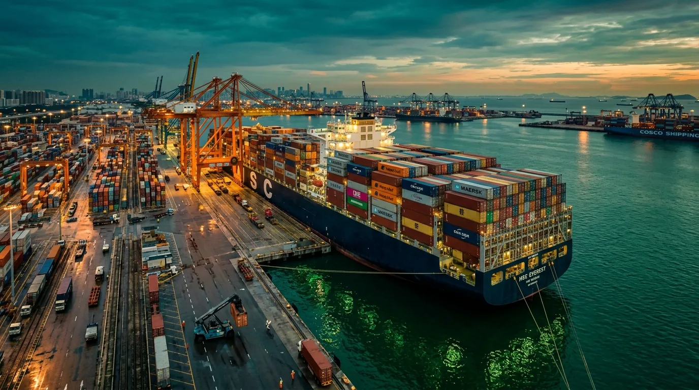 International cargo seaport and logistics